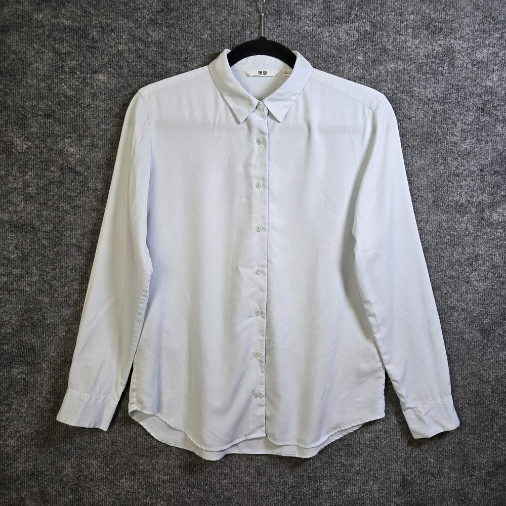 Uniqlo Shirt Womens XS Light Blue Soft Long Sleeve Button Up Flowy